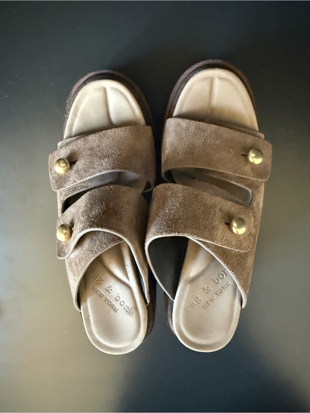 Rag & Bone Sommer Wedge Sandals Taupe Suede Platform EU 37 - Picture 8 of 13
